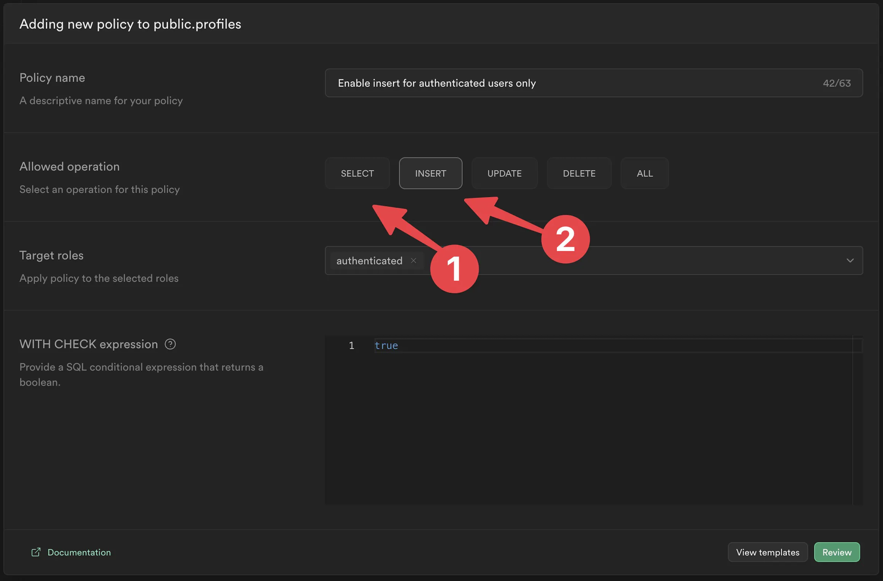 Supabase RLS policies for ShipAngular